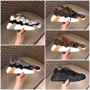 Moncler Honeycomb mesh neoprene suede men s sneakers