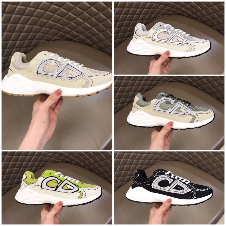 Dior Mesh technical fabric spliced CD sports running shoes