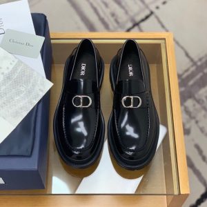 Dior Black smooth calfskin men s loafers