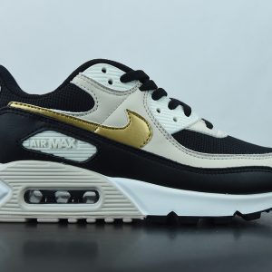 Nike Air Max 90 Black Metallic Gold Summit White (W)
